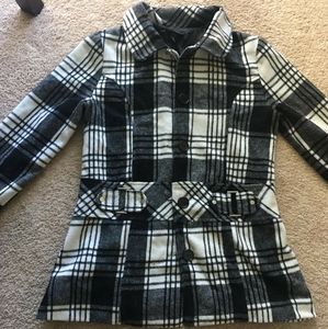 Iz byer girls plaid button up coat